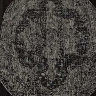Ковер S129 - BLACK-GRAY - Овал - коллекция KAIR